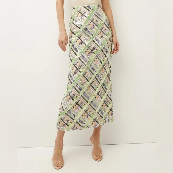 NWOT VERONICA BEARD Brent EMBELLISHED sequin midi skirt mermaid 2 - Picture 7 of 17